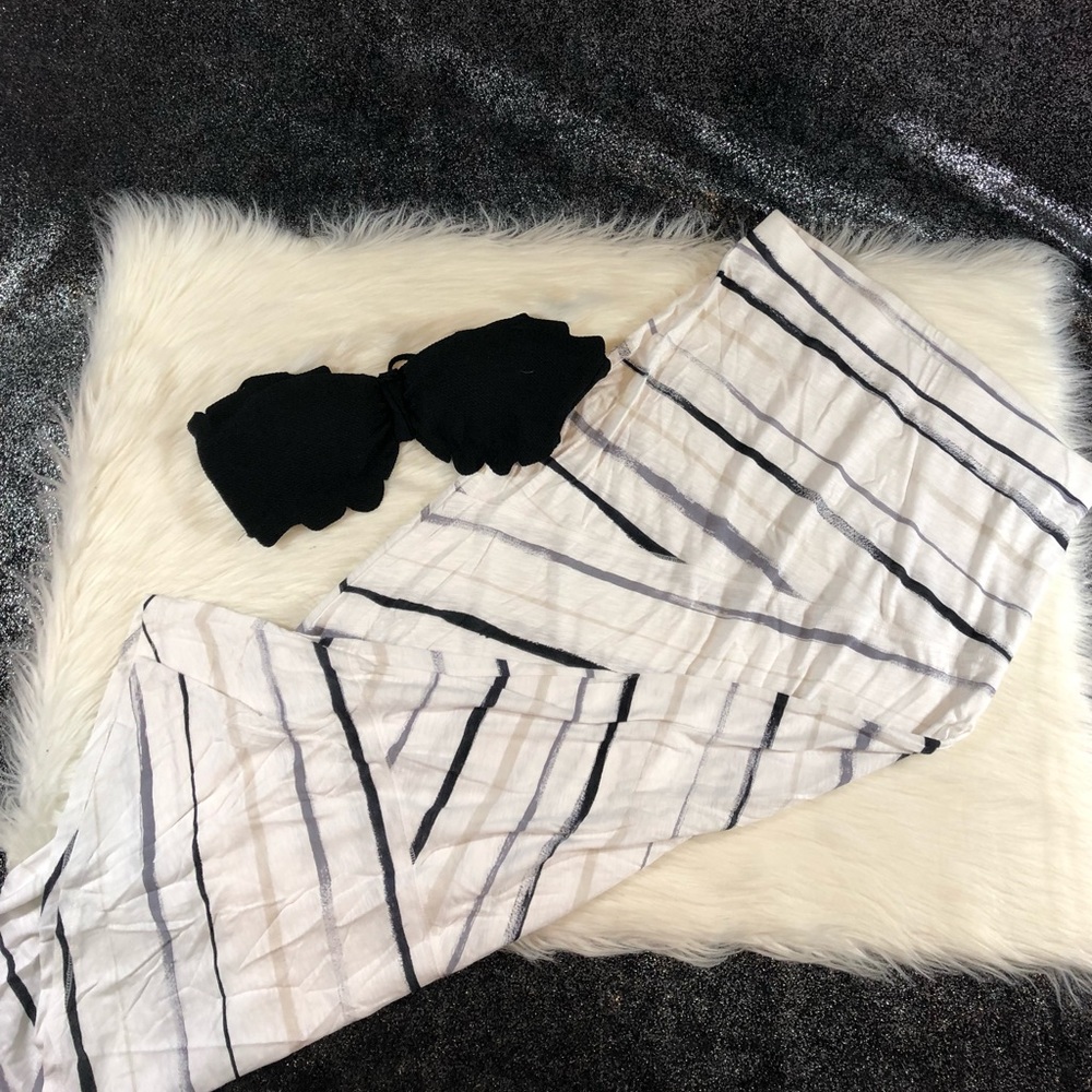 Express striped maxi skirt